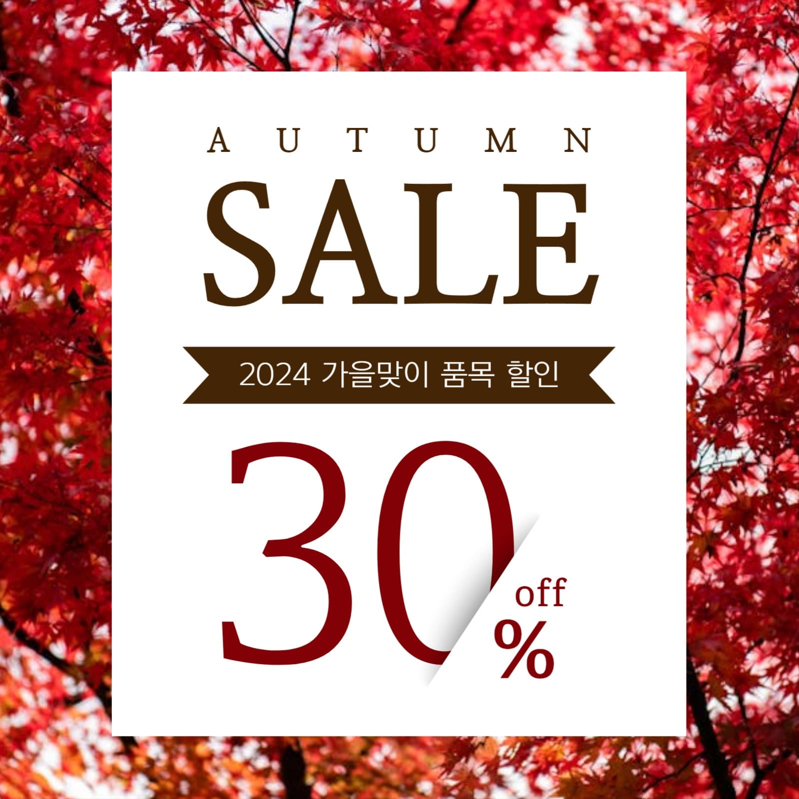 가을 할인 프로모션