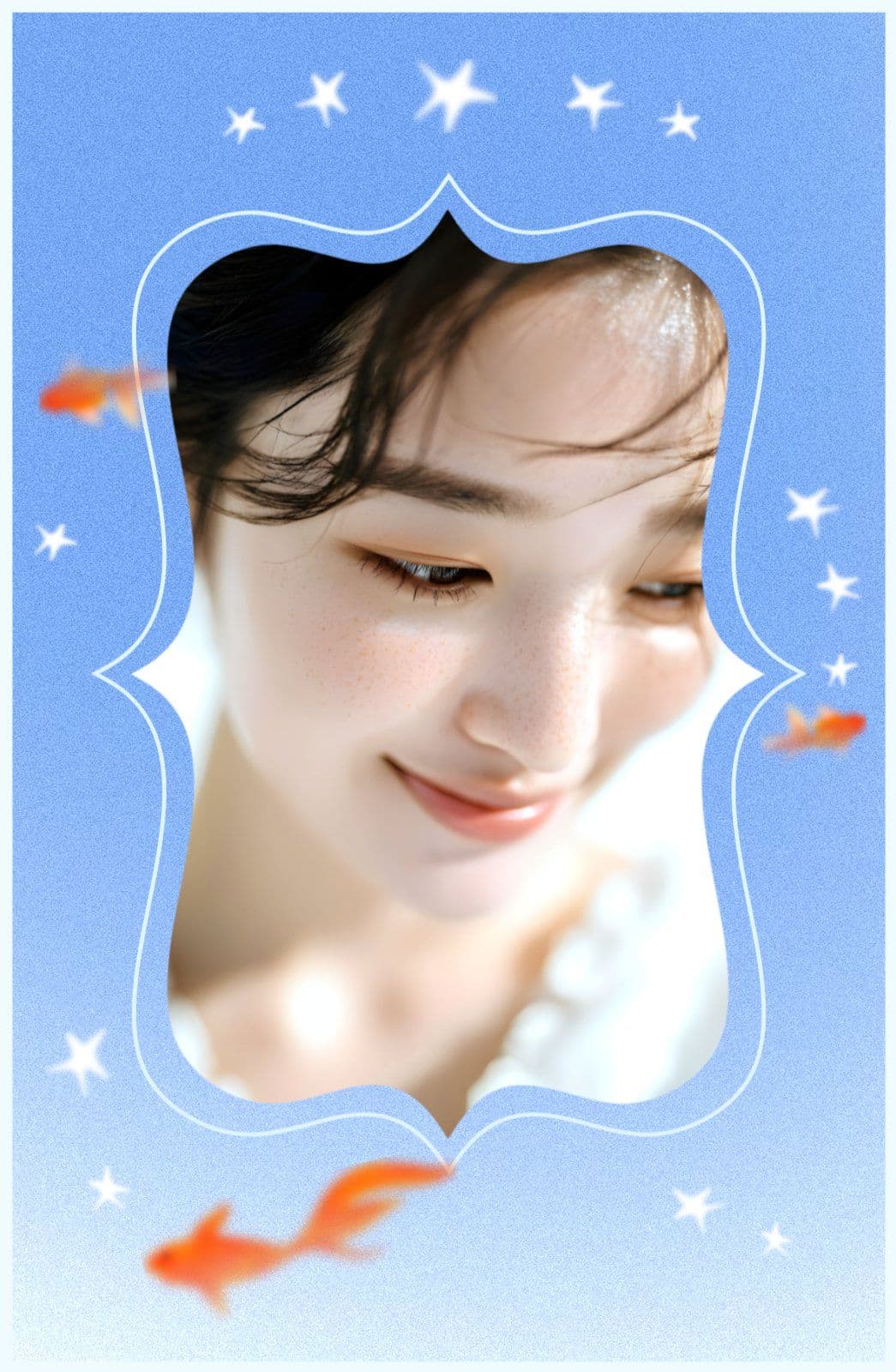 몽환적인 금붕어와 별 포토카드