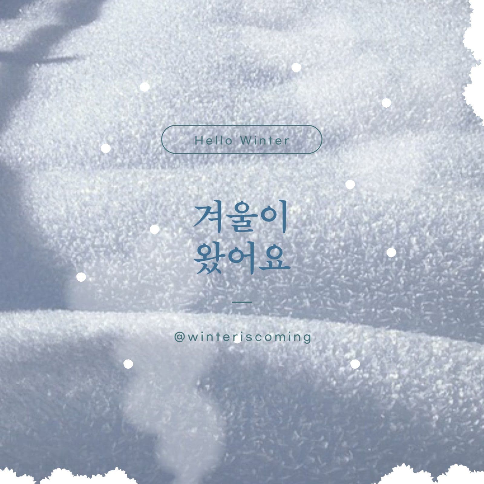 겨울이왔어요 감성배너