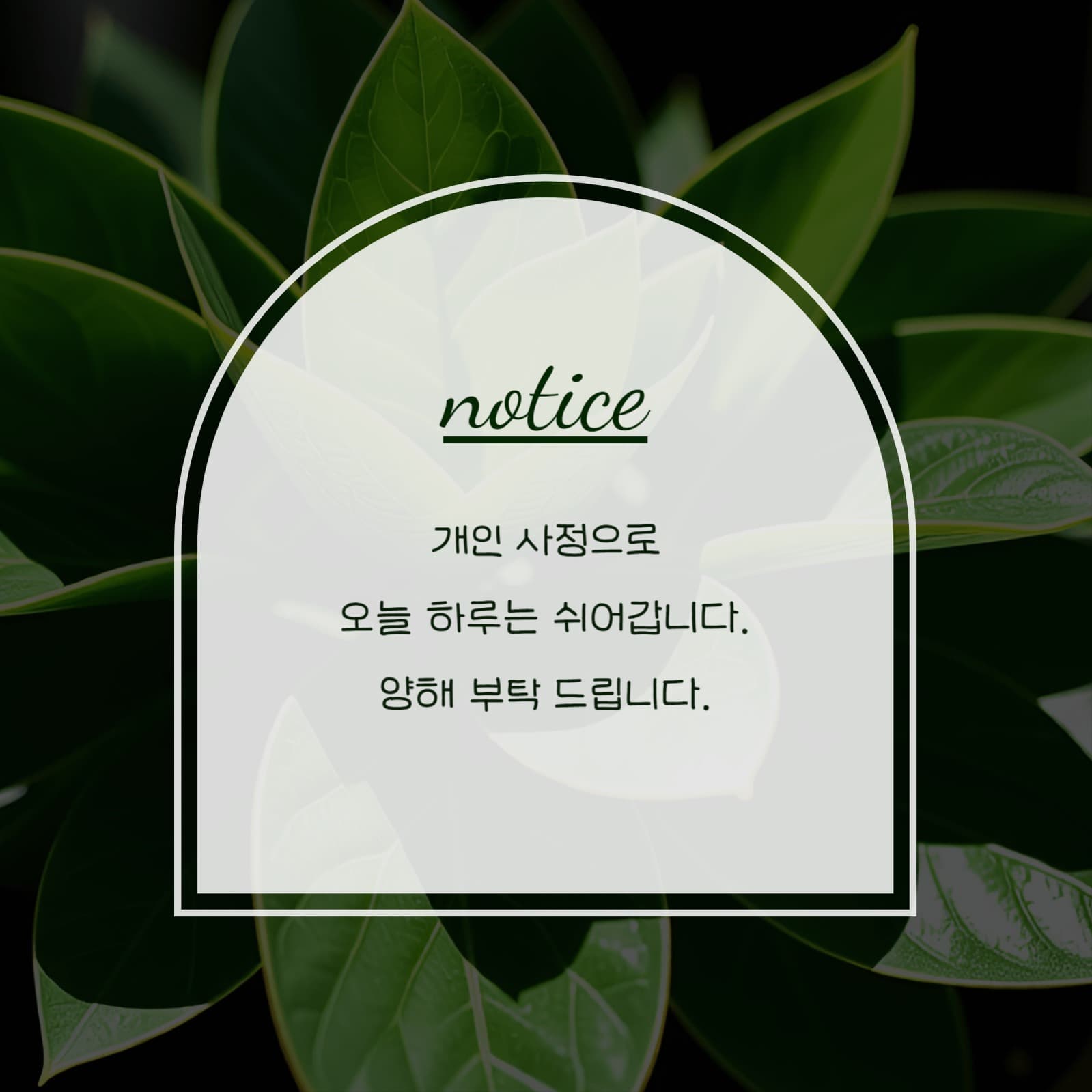 notice :휴무안내