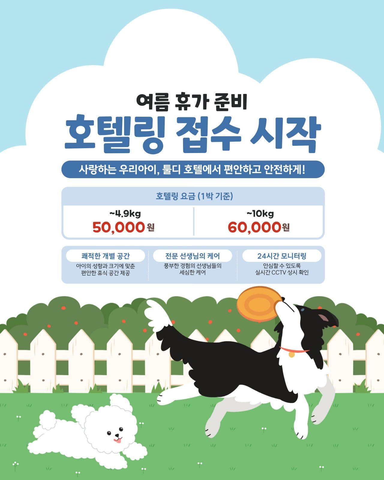 애견 호텔 여름휴가 호텔링 안내