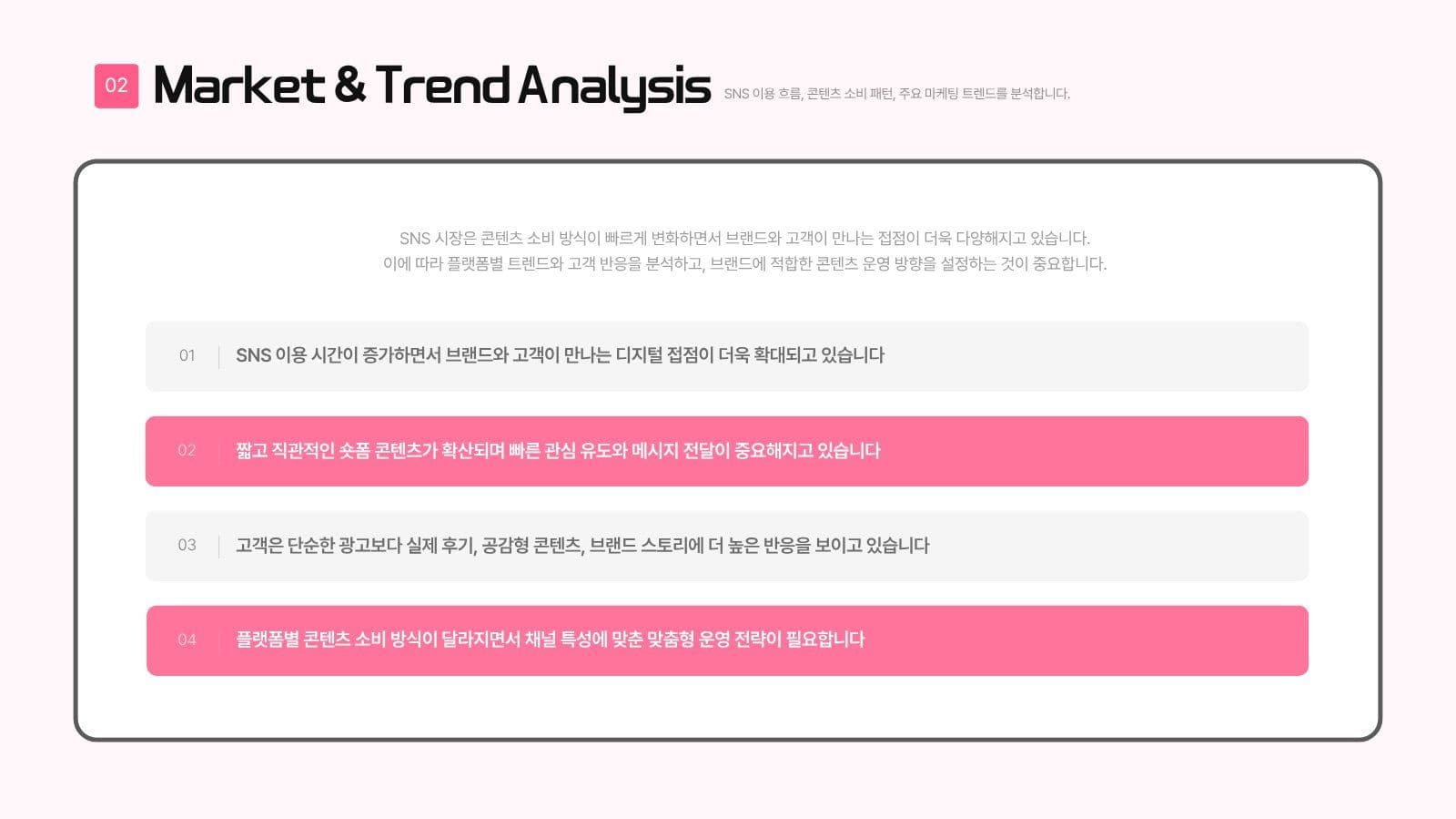 SNS 마케팅 제안서 PPT 템플릿