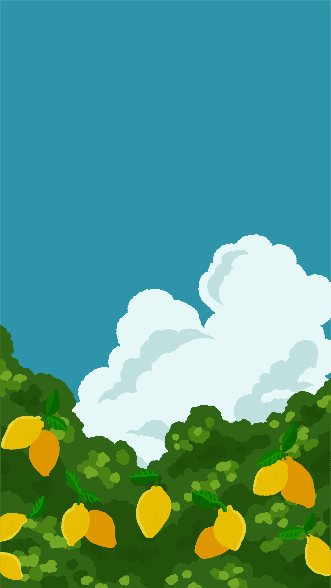 청량한 레몬나무 아래 배경화면