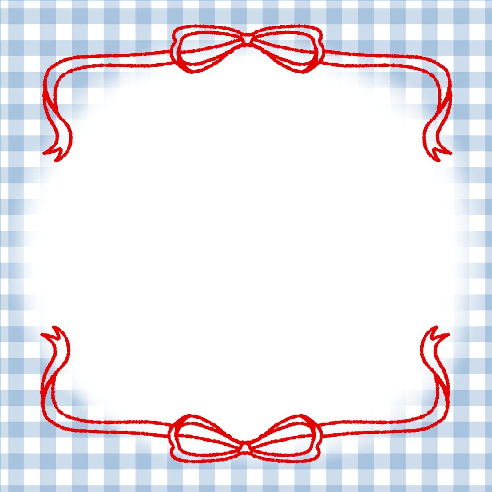 귀여운 리본 떡메모지 체크무늬