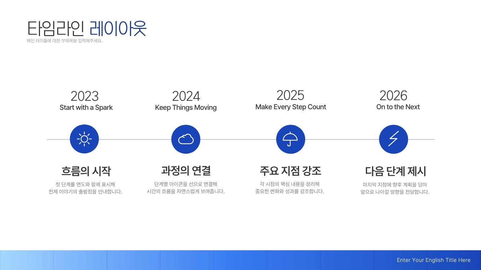 블루 그라데이션 심플 프레젠테이션 비즈니스 템플릿