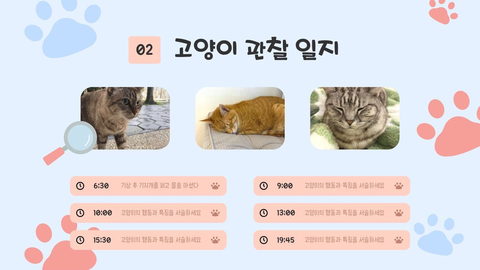 귀여운 고양이 발자국 PPT