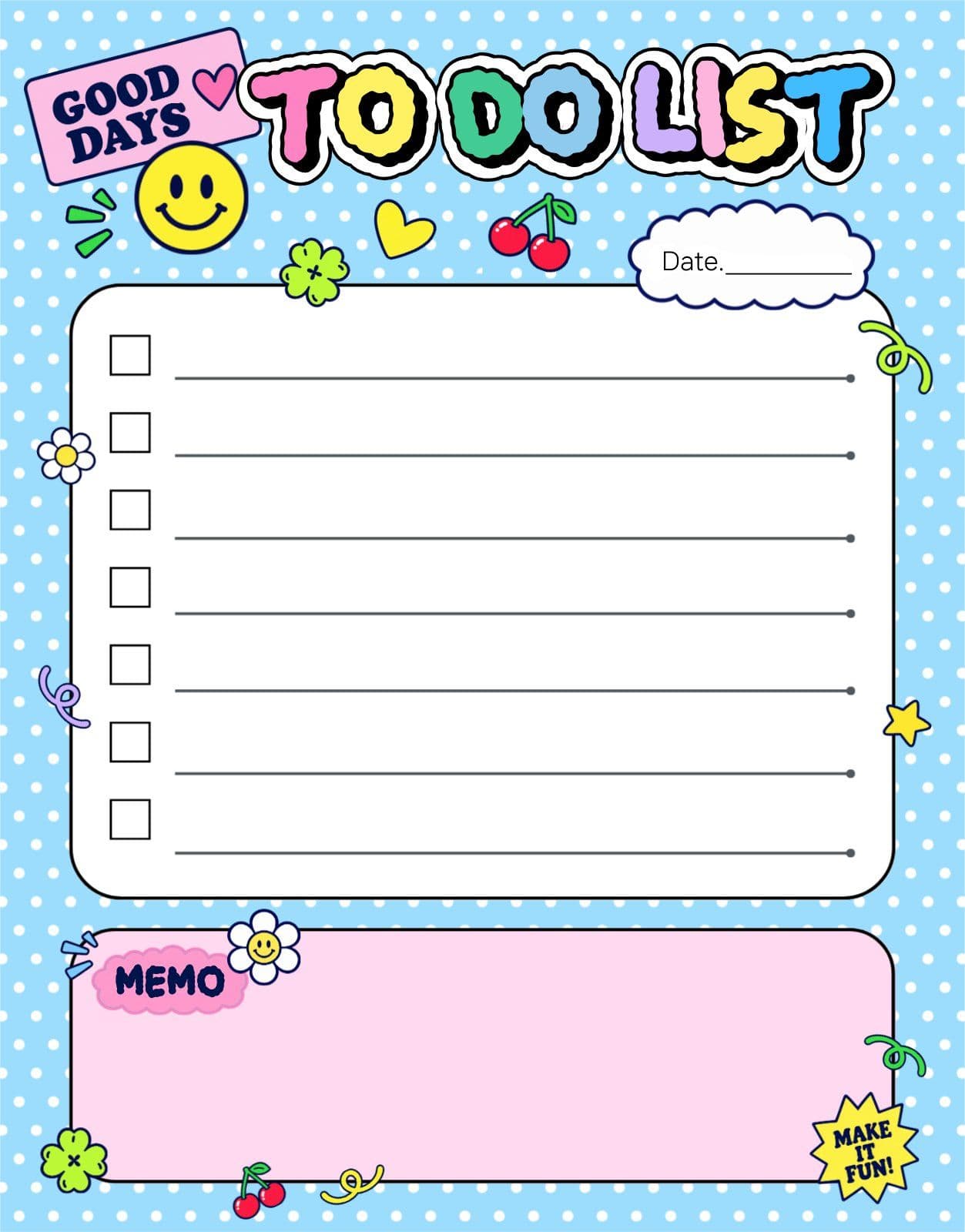 키치한 투두리스트 GoodNotes Templates