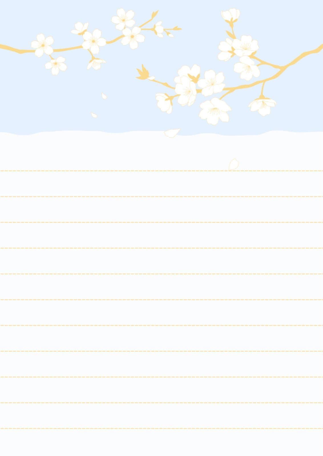 봄 벚꽃 일러스트 편지지