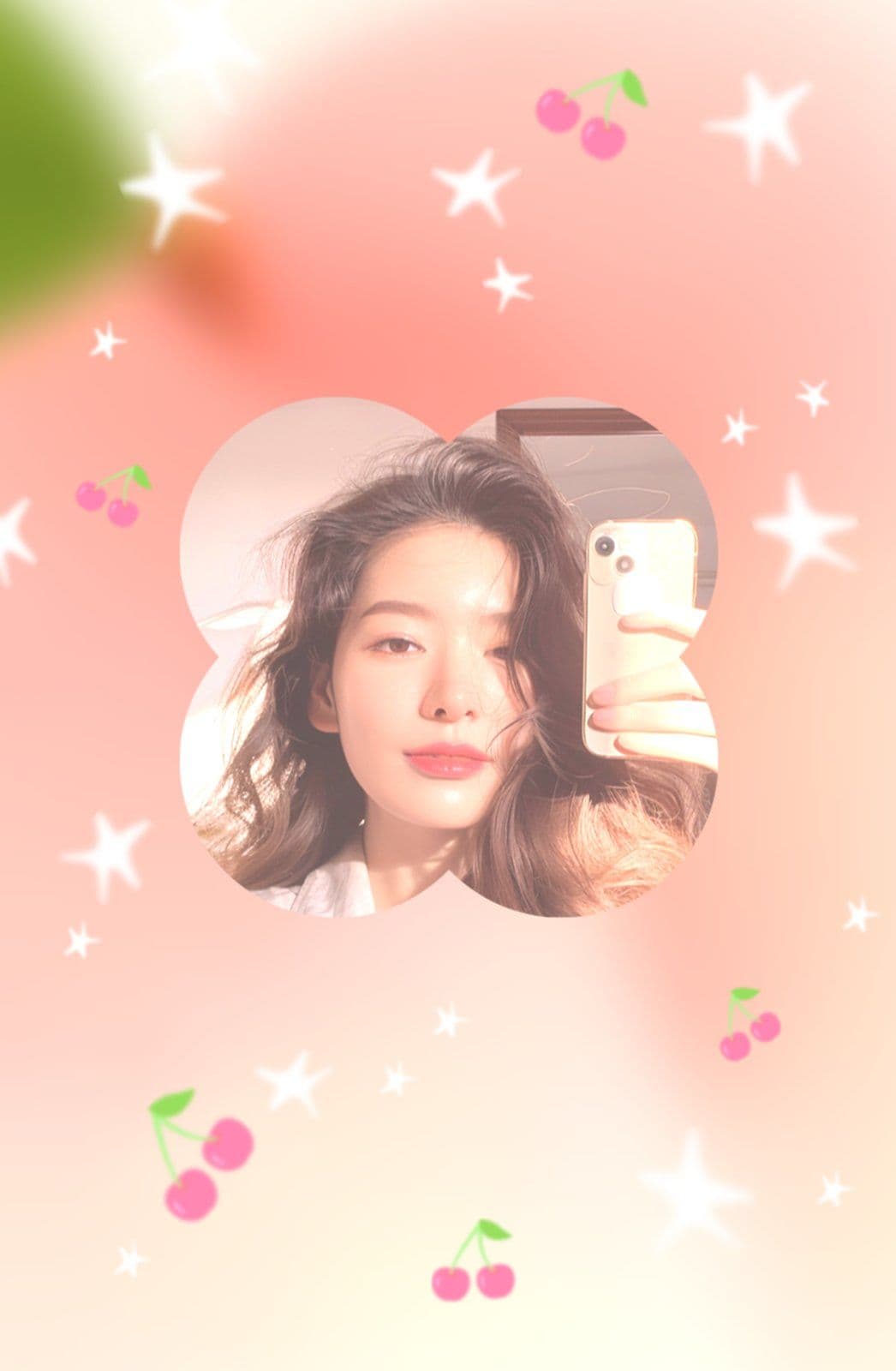 은은한 복숭아와 별 포토카드