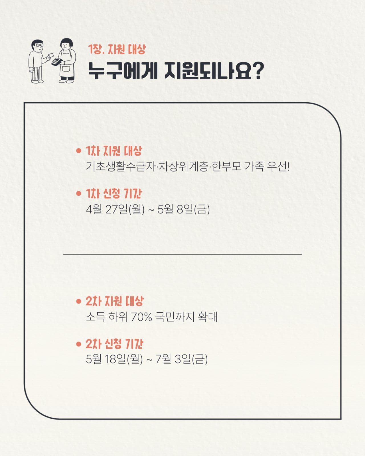 라인 일러스트 피해지원금 카드뉴스