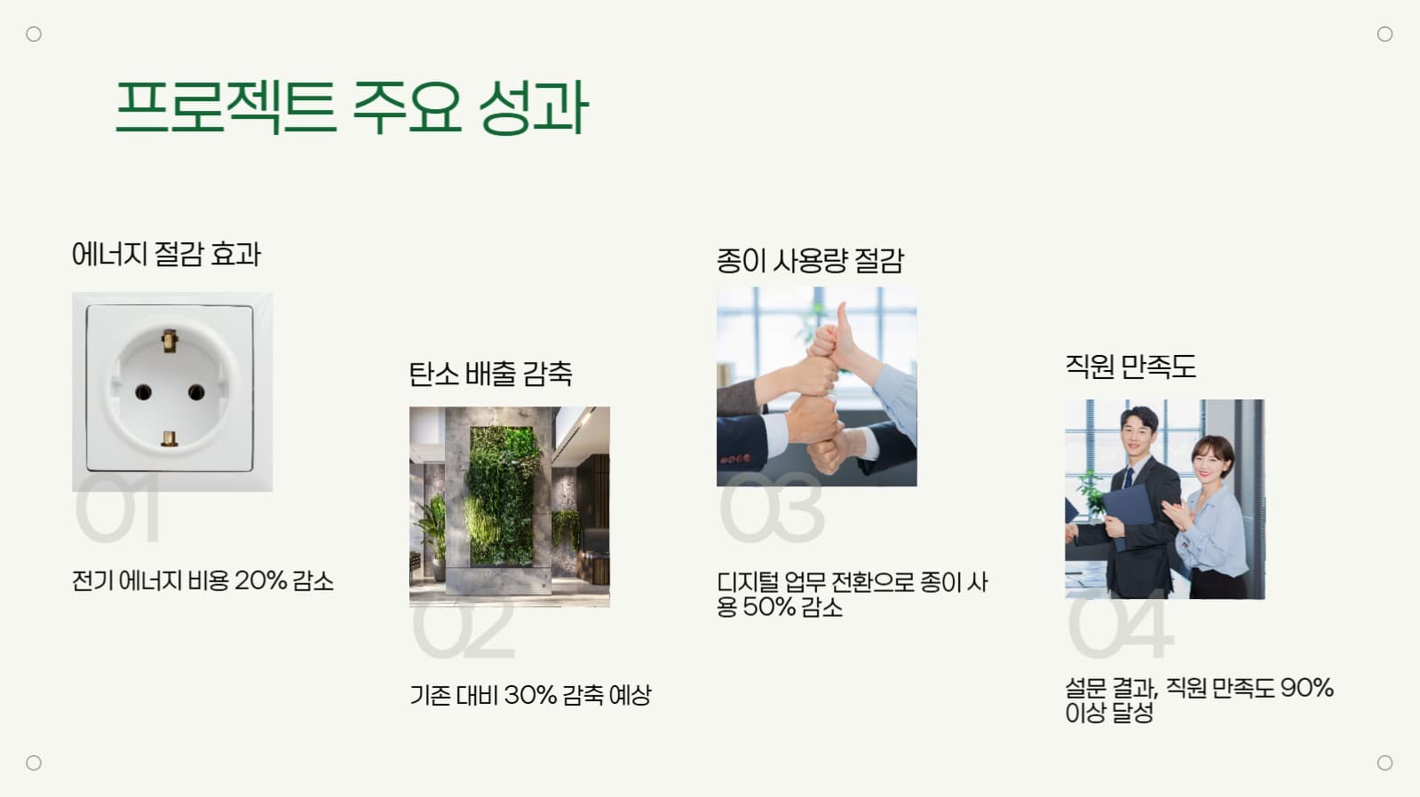 그린 심플한 프로젝트 보고서