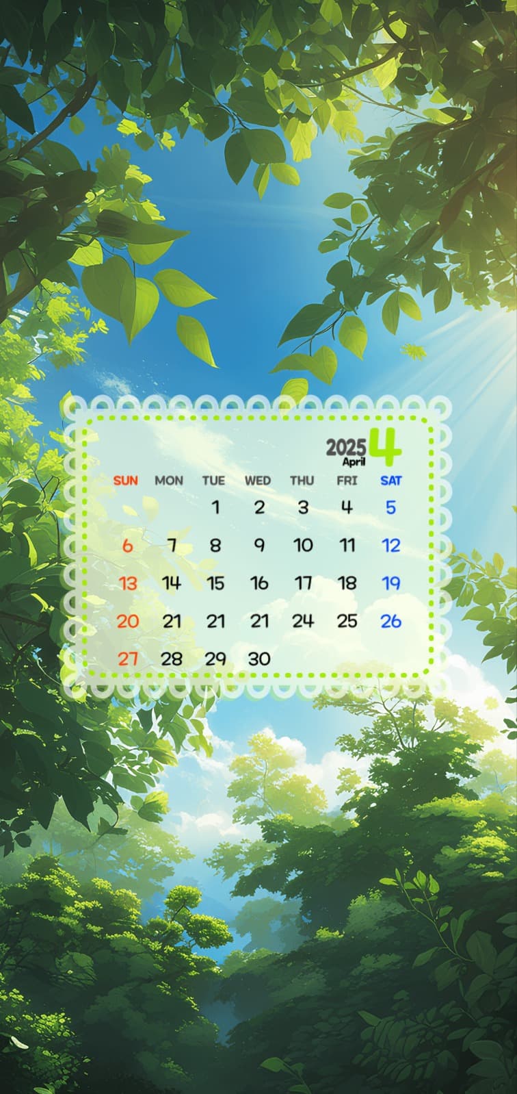 4월 달력 배경