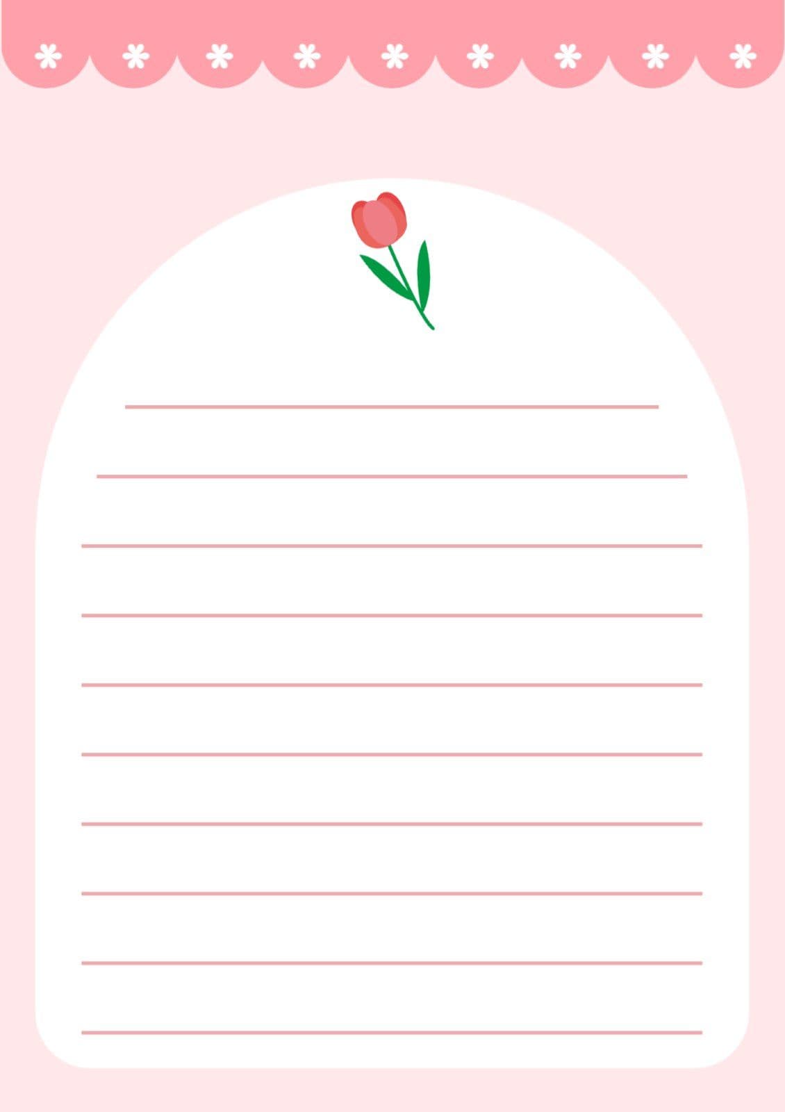 핑크 튤립 편지지