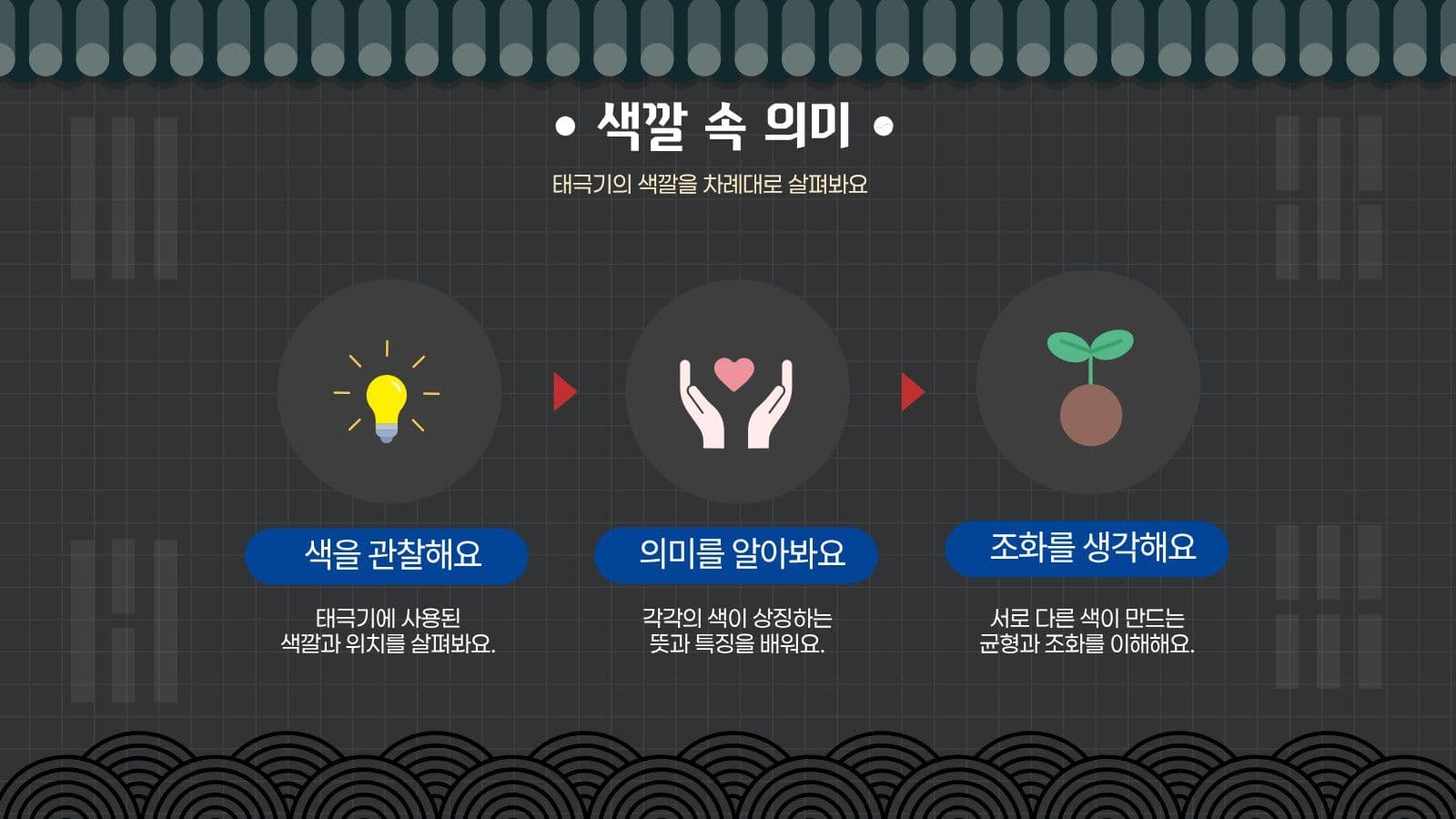 블랙 깔끔 태극기 교육 발표 자료