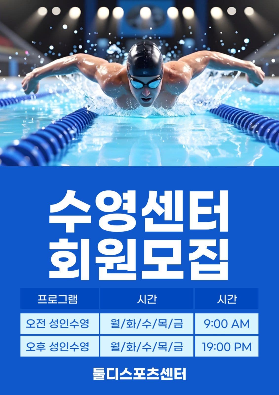 수영센터 회원모집