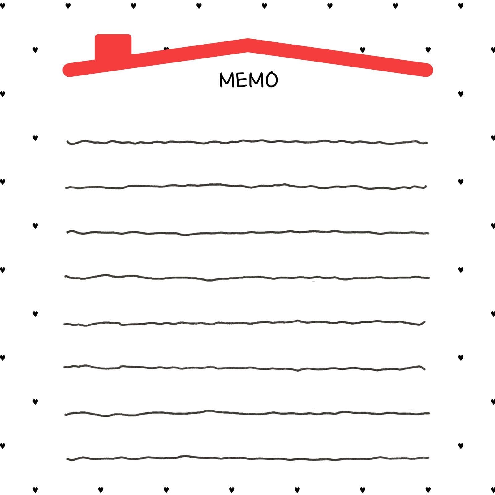 귀여운 도트무늬 집모양 떡메모지 노트
