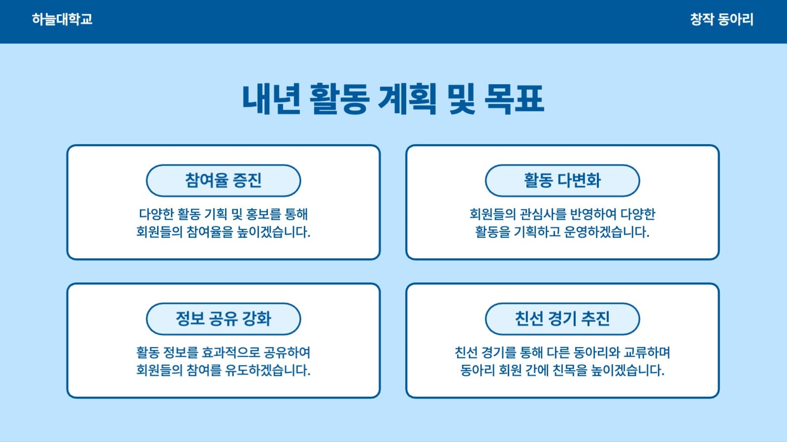 동아리 프로그램 활동 보고서