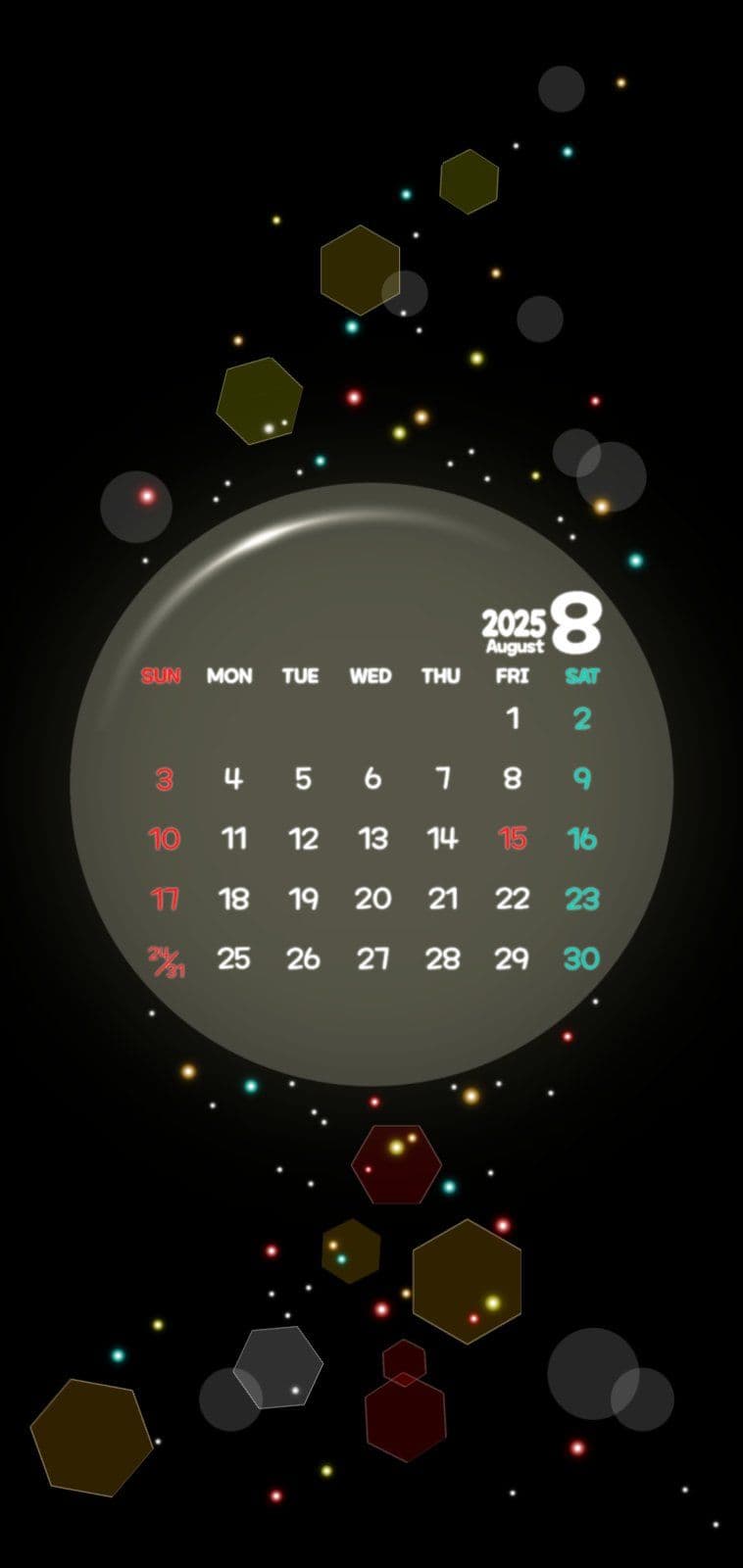 8월 달력 폰배경