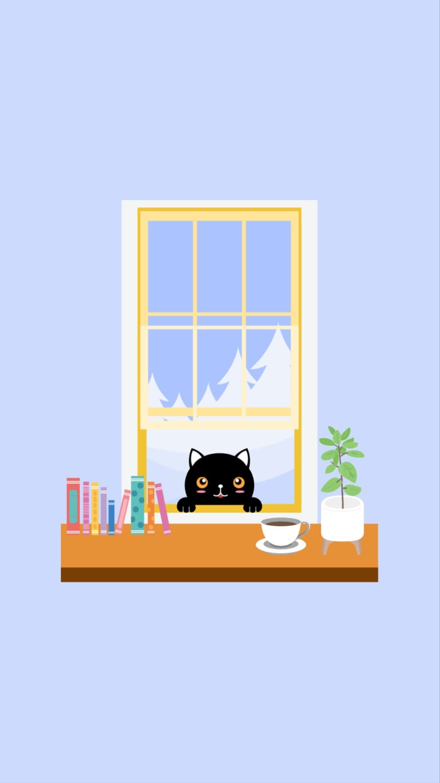 창문밖고양이 아이폰 배경화면