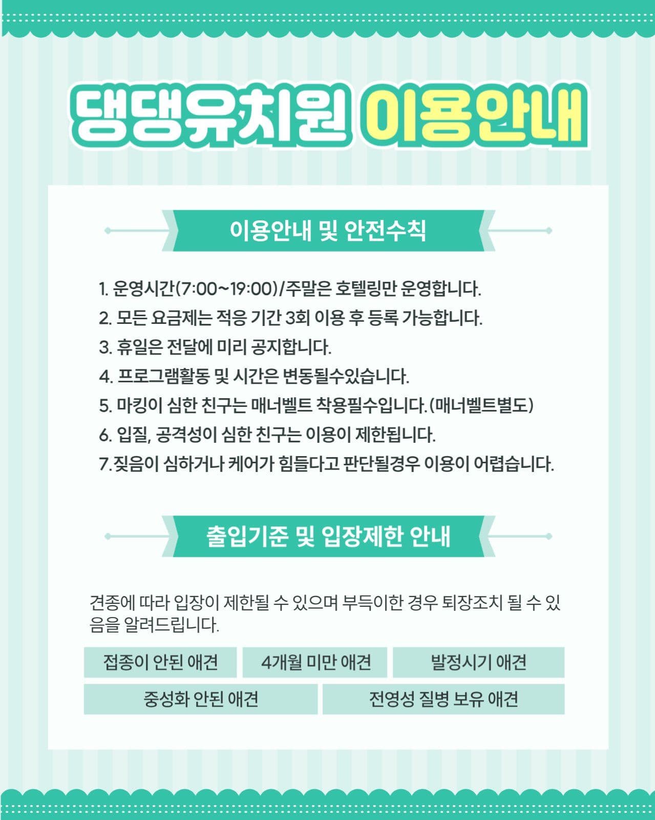 애견유치원 이용안내