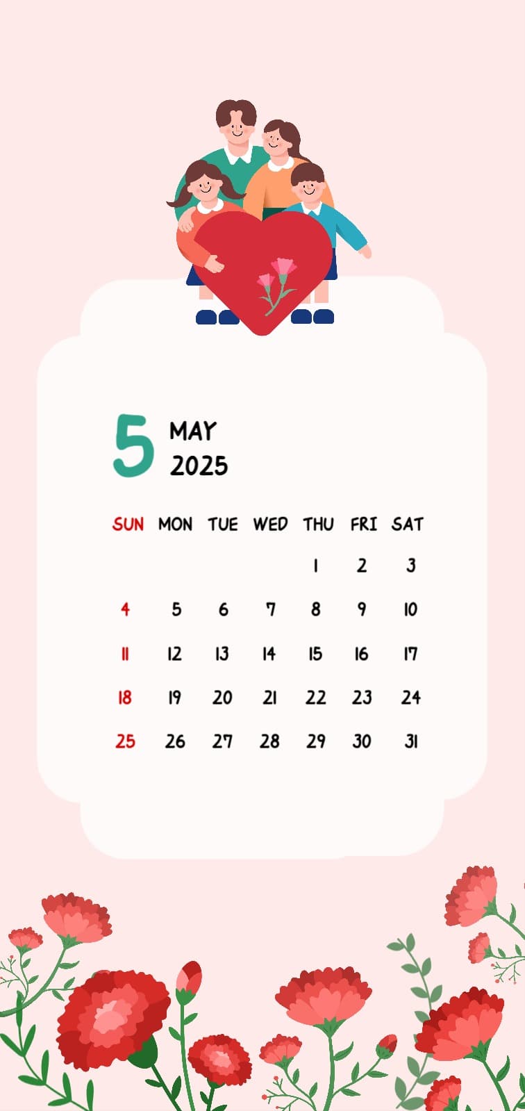 2025년 5월 봄 달력배경