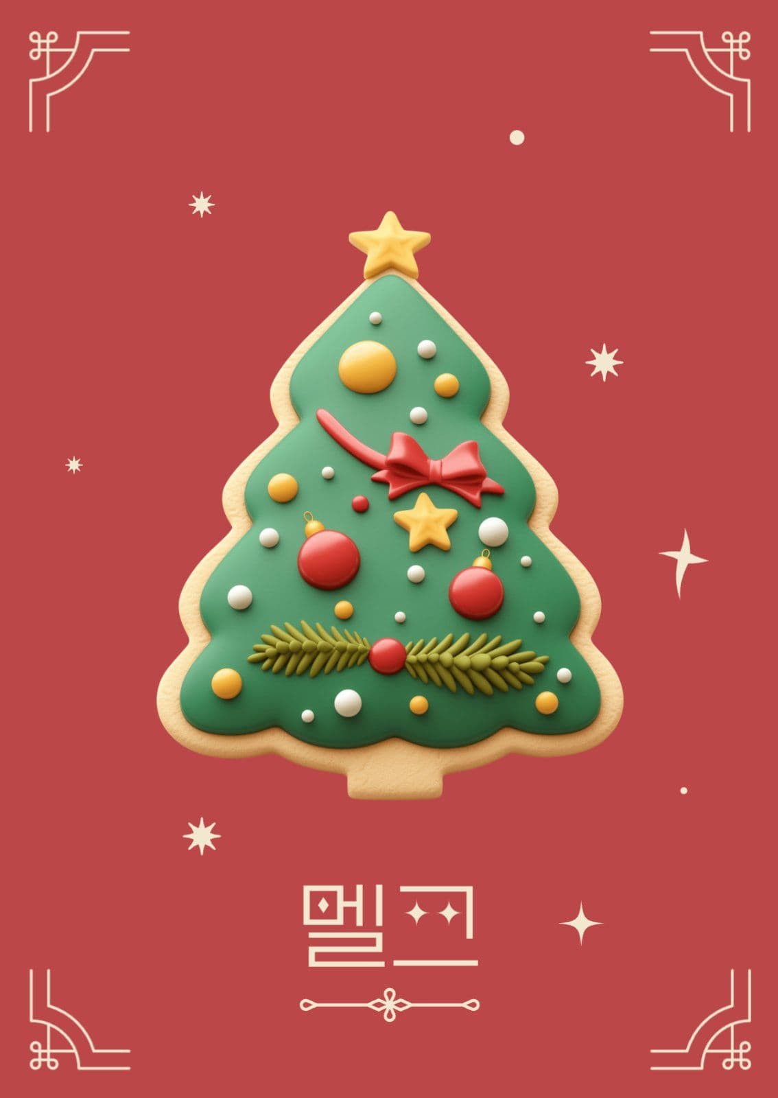 크리스마스 트리 쿠키 포토카드