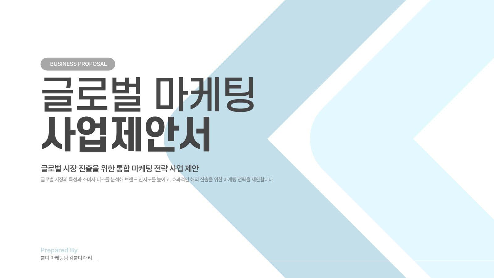 스카이블루 글로벌 마케팅 사업제안서