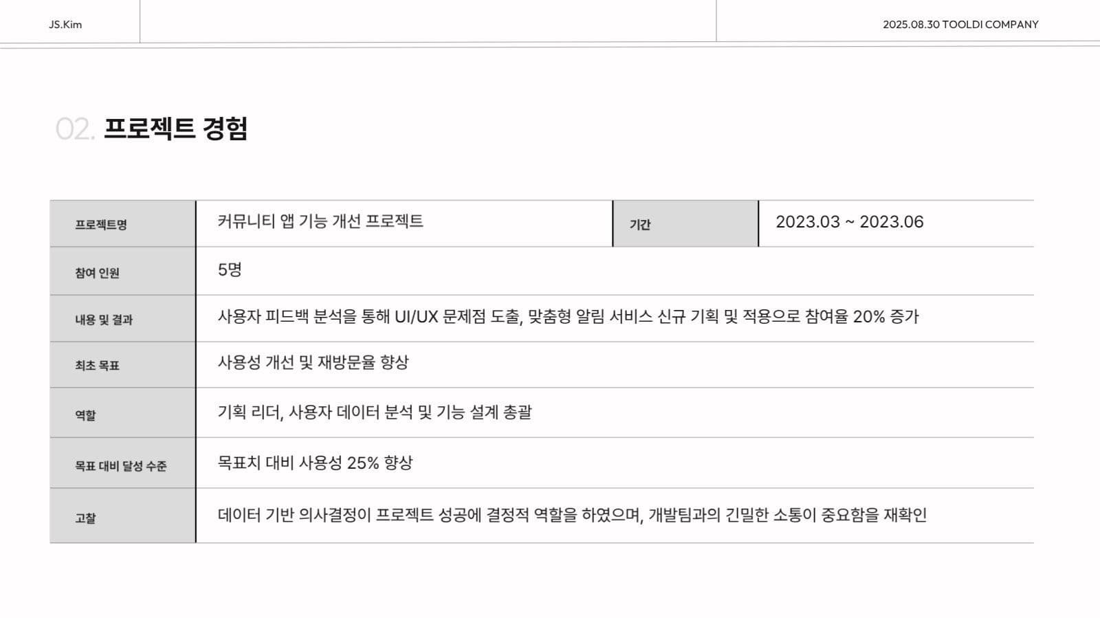 모던 블랙앤화이트 이력서 & 자기소개
