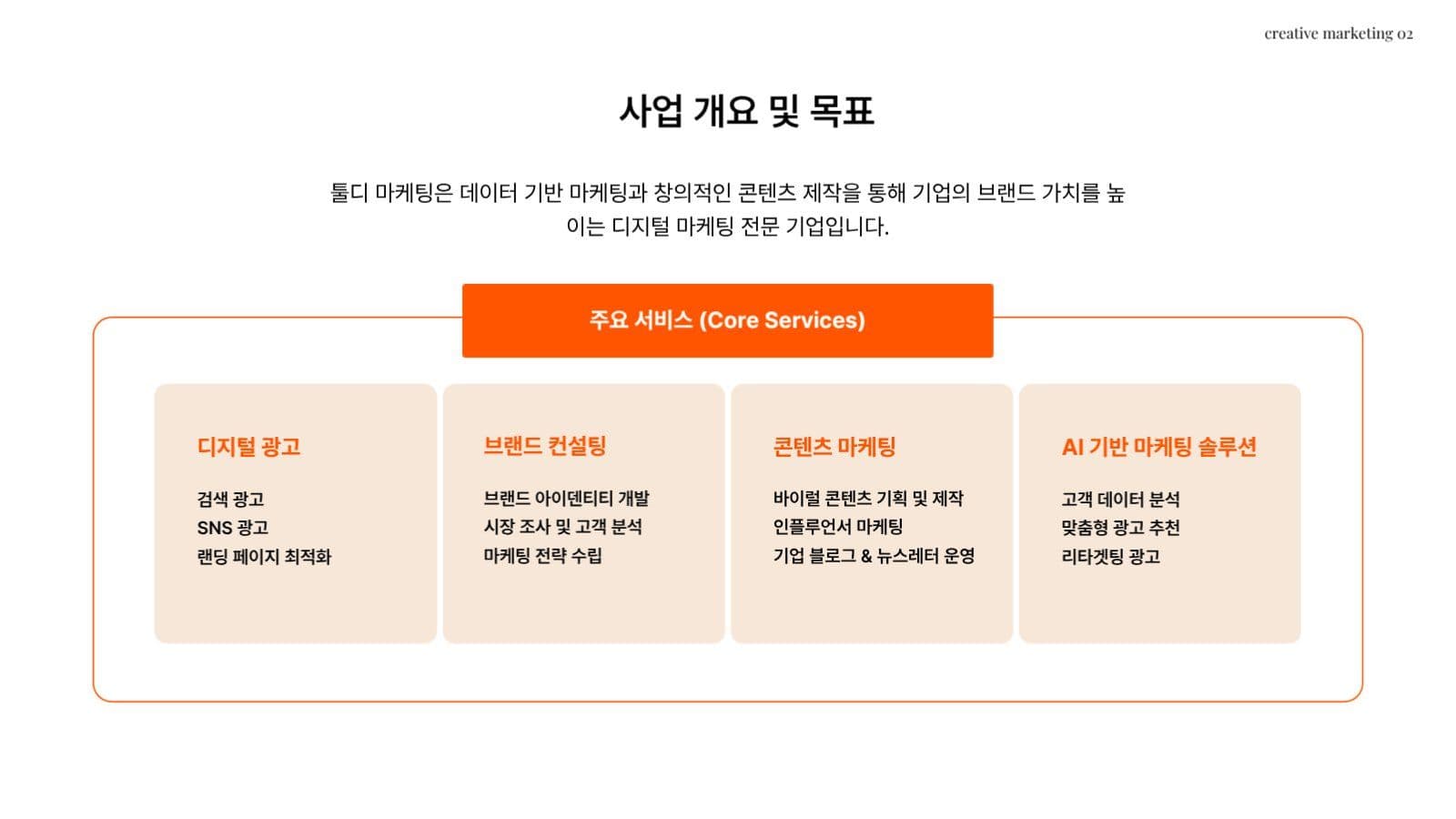 마케팅회사 사업제안서 