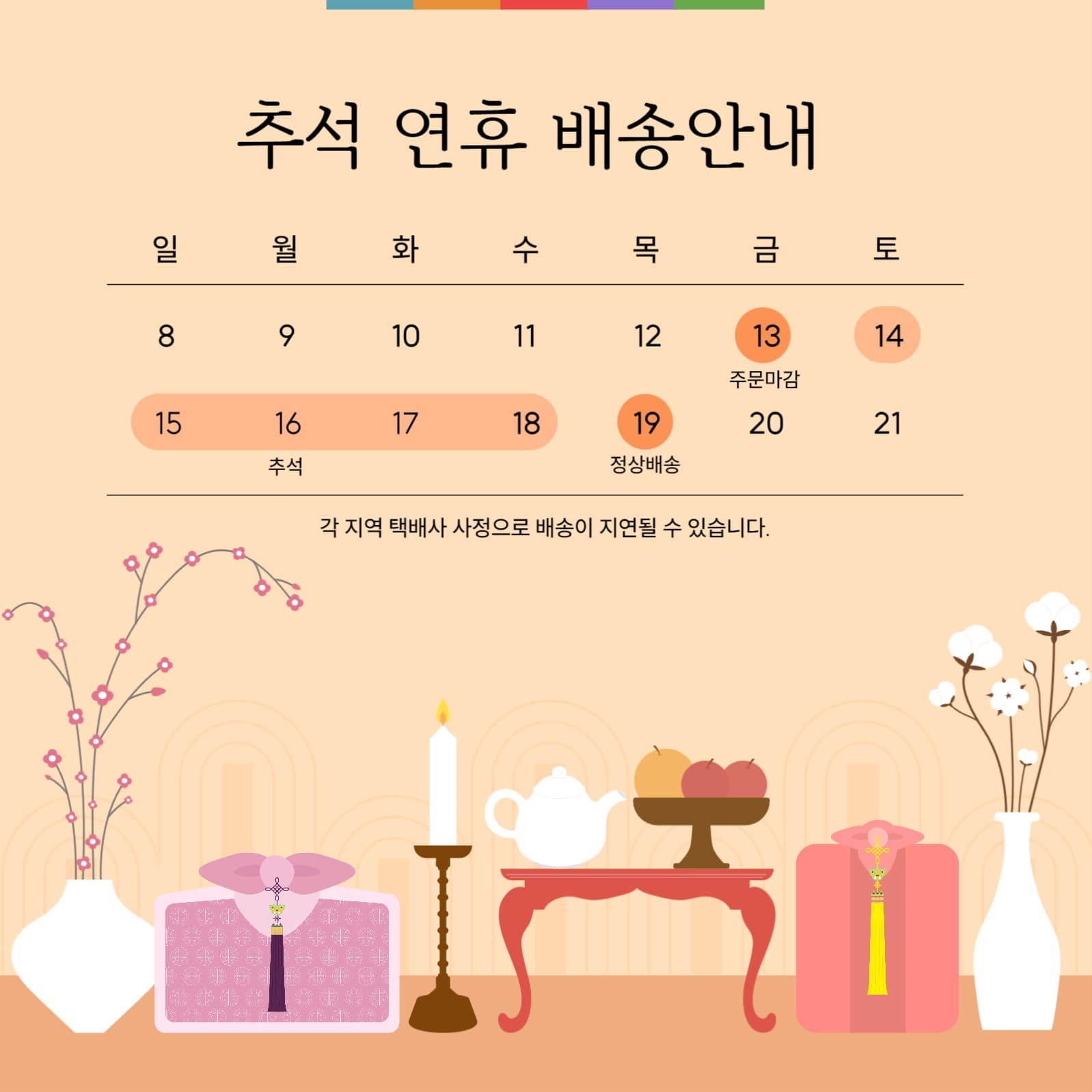 명절 연휴 배송안내