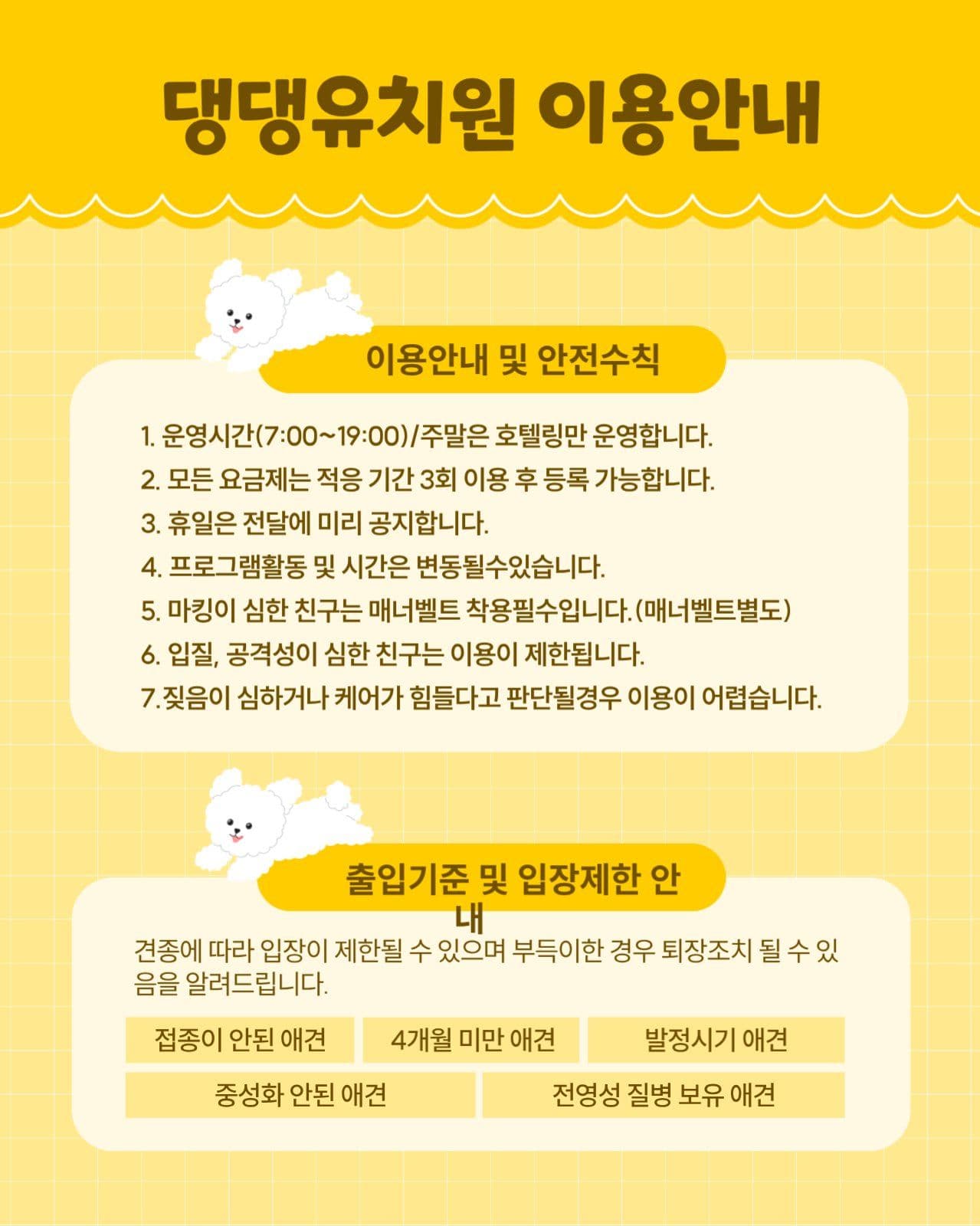 애견유치원 이용안내