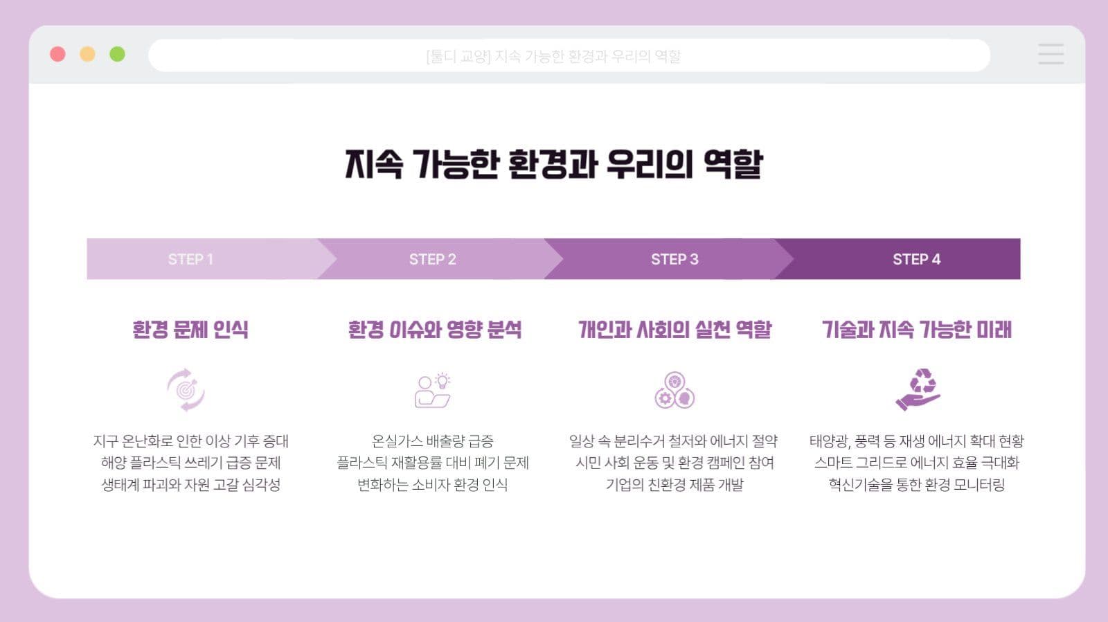 보라색 인터넷 브라우저 깔끔한 피피티