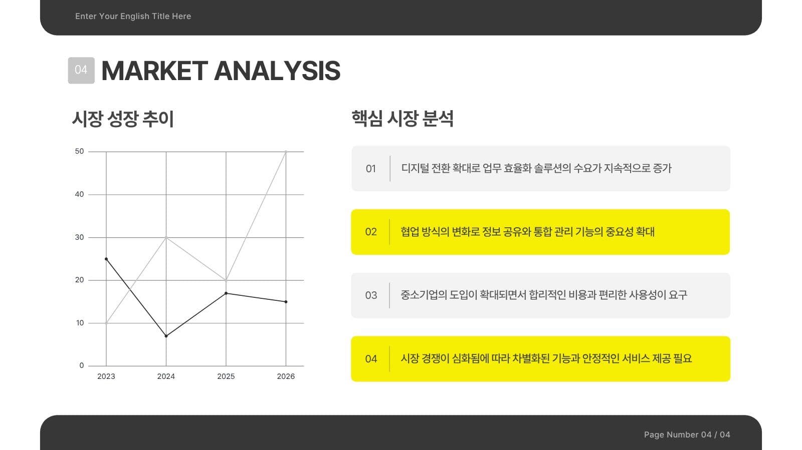 검정색과 노란색 모던한 마케팅 PPT