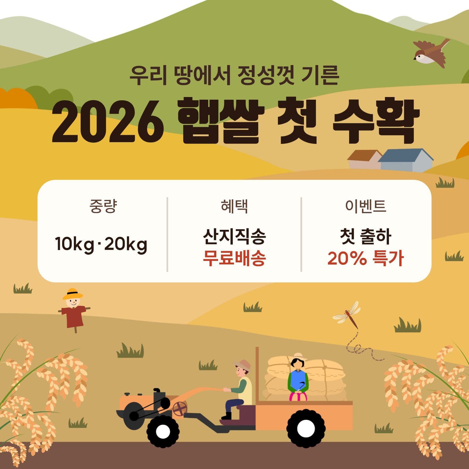 2026 햅쌀 첫 수확 가을 헬스장 이벤트 템플릿