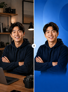 Composite cut-out subjects
into thumbnails and banners