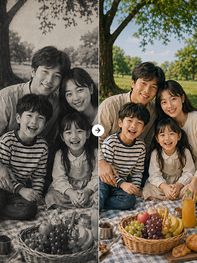 Save faded album photos
as high-resolution color images