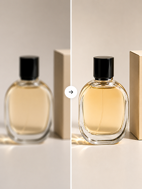 Low-quality product shots
into detail-page quality